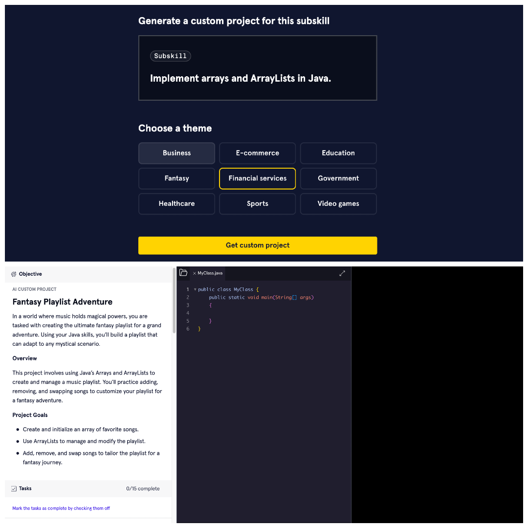 AI Custom Projects product screenshot