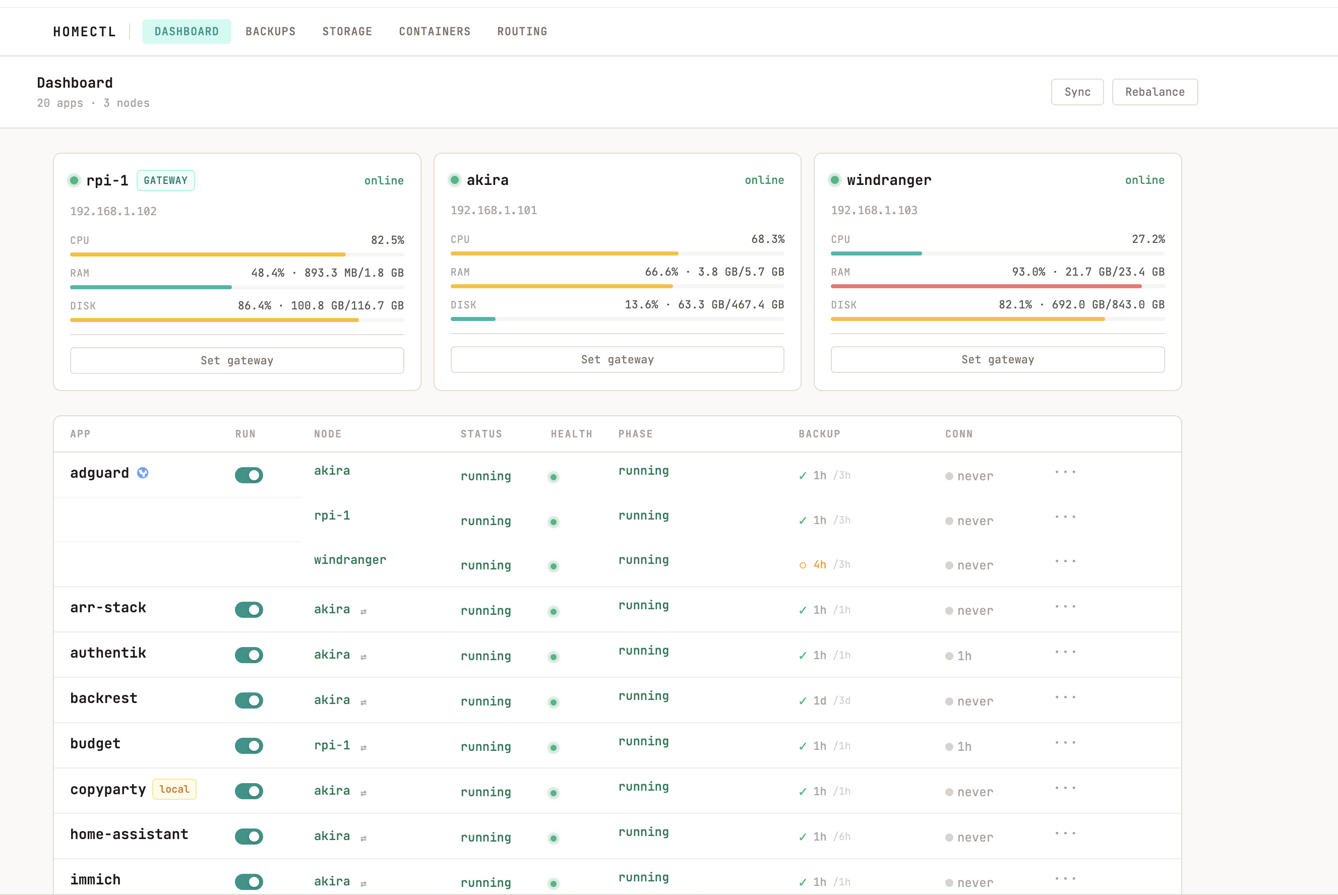 homectl project screenshot